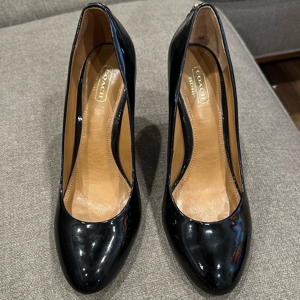 Coach Shelley Black patent pumps
